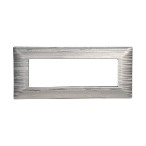[MT85615] ETTROIT Placca Plastica Serie Solar 6P Colore Silver Satinato Compatibile Con Bticino Matix