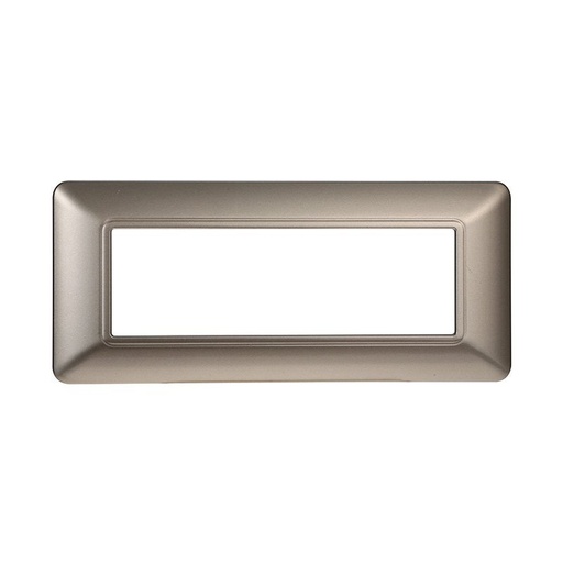 [MT83608] ETTROIT Placca Plastica Serie Solar 6P Colore Titanio Compatibile Con Bticino Matix