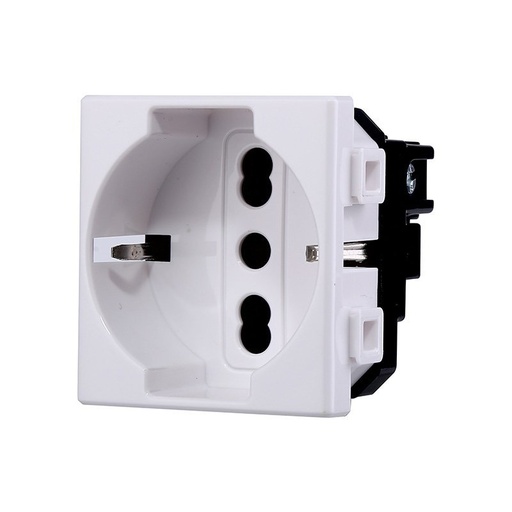 [MT2102] ETTROIT Presa Schuko 2P+T 16A Colore Bianco Compatibile Con Bticino Matix