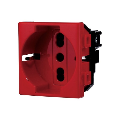 [MT2116] ETTROIT Presa Schuko 2P+T 16A Colore Rosso Compatibile Con Bticino Matix