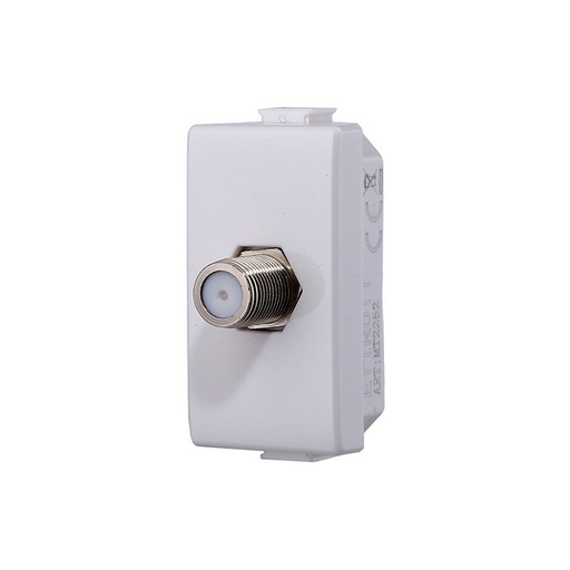 [MT2252] ETTROIT Presa TV SAT A Vite Satellitare Tipo F Colore Bianco Compatibile Con Bticino Matix