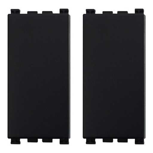 [VA0100] 2 Pezzi Copritasti Copriforo Falso Polo 1P Nero Compatibile Con Vimar Arke