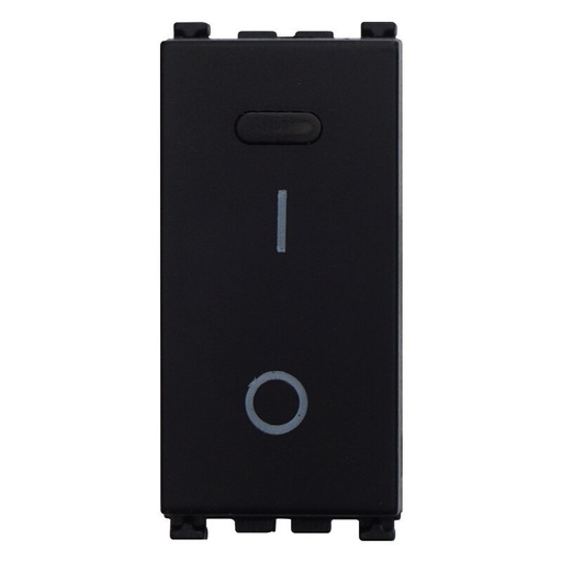 [VA0402] ETTROIT Interruttore 16A Bipolare 0-1 Colore Nero Compatibile Con Vimar Arke