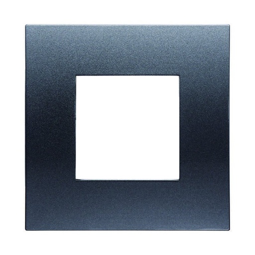 [VA83207] ETTROIT Placca Plastica Serie Venus 2P Colore Acciaio Scuro Compatibile Con Vimar Arke