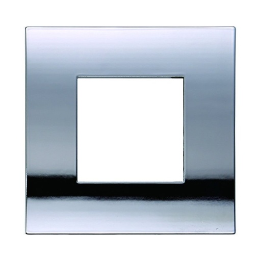 [VA83213] ETTROIT Placca Plastica Serie Venus 2P Colore Cromato Lucido Compatibile Con Vimar Arke