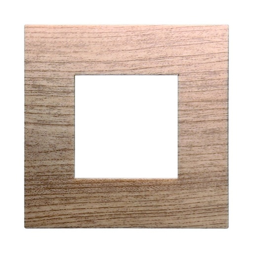 [VA83204] ETTROIT Placca Plastica Serie Venus 2P Colore Legno Chiaro Compatibile Con Vimar Arke