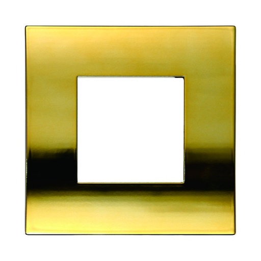 [VA83212] ETTROIT Placca Plastica Serie Venus 2P Colore Oro Lucido Compatibile Con Vimar Arke