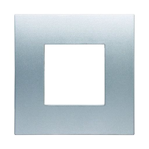 [VA83206] ETTROIT Placca Plastica Serie Venus 2P Colore Silver Compatibile Con Vimar Arke