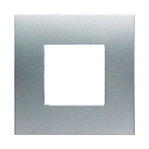 [VA83208] ETTROIT Placca Plastica Serie Venus 2P Colore Titanio Compatibile Con Vimar Arke