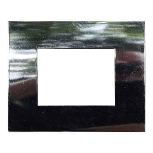 [VA83313] ETTROIT Placca Plastica Serie Venus 3P Colore Cromato Lucido Compatibile Con Vimar Arke