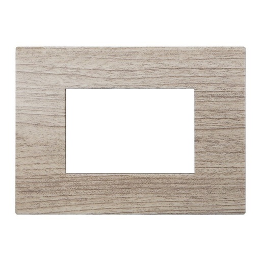 [VA83304] ETTROIT Placca Plastica Serie Venus 3P Colore Legno Chiaro Compatibile Con Vimar Arke
