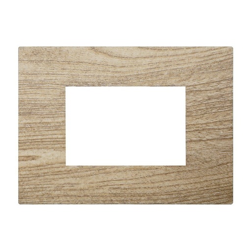 [VA83305] ETTROIT Placca Plastica Serie Venus 3P Colore Legno Scuro Compatibile Con Vimar Arke