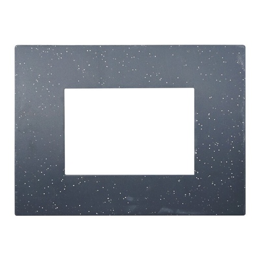 [VA83324] ETTROIT Placca Plastica Serie Venus 3P Colore Nero Brillante Compatibile Con Vimar Arke