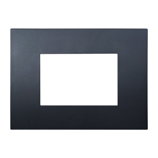 [VA83302] ETTROIT Placca Plastica Serie Venus 3P Colore Nero Compatibile Con Vimar Arke