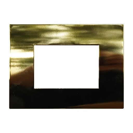 [VA83312] ETTROIT Placca Plastica Serie Venus 3P Colore Oro Lucido Compatibile Con Vimar Arke