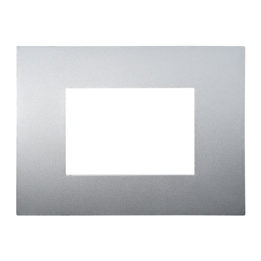 [VA83306] ETTROIT Placca Plastica Serie Venus 3P Colore Silver Compatibile Con Vimar Arke