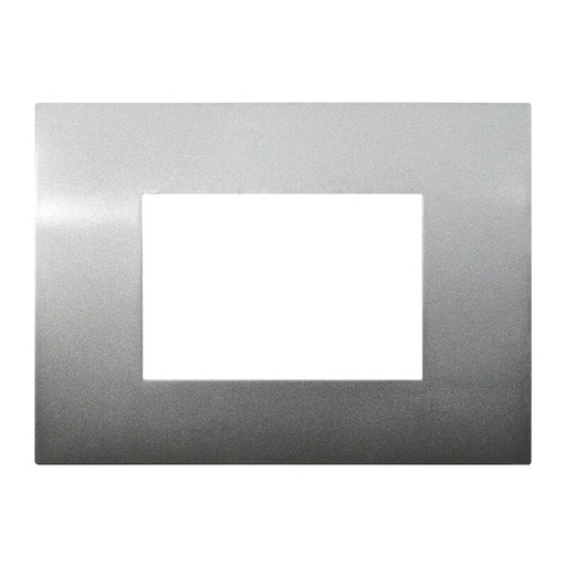 [VA83308] ETTROIT Placca Plastica Serie Venus 3P Colore Titanio Compatibile Con Vimar Arke