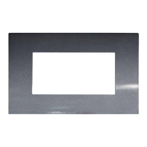 [VA83407] ETTROIT Placca Plastica Serie Venus 4P Colore Acciaio Scuro Compatibile Con Vimar Arke