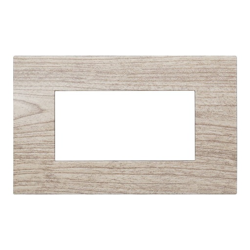 [VA83404] ETTROIT Placca Plastica Serie Venus 4P Colore Legno Chiaro Compatibile Con Vimar Arke