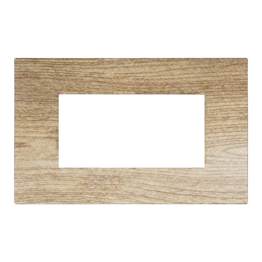 [VA83405] ETTROIT Placca Plastica Serie Venus 4P Colore Legno Scuro Compatibile Con Vimar Arke