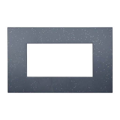 [VA83424] ETTROIT Placca Plastica Serie Venus 4P Colore Nero Brillante Compatibile Con Vimar Arke