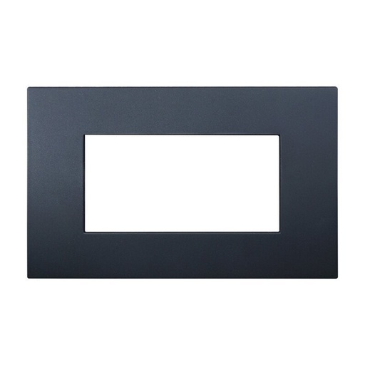 [VA83402] ETTROIT Placca Plastica Serie Venus 4P Colore Nero Compatibile Con Vimar Arke