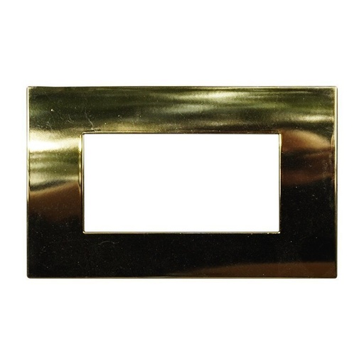 [VA83412] ETTROIT Placca Plastica Serie Venus 4P Colore Oro Lucido Compatibile Con Vimar Arke