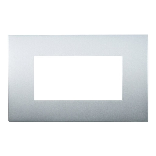 [VA83406] ETTROIT Placca Plastica Serie Venus 4P Colore Silver Compatibile Con Vimar Arke