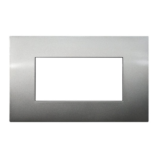[VA83408] ETTROIT Placca Plastica Serie Venus 4P Colore Titanio Compatibile Con Vimar Arke
