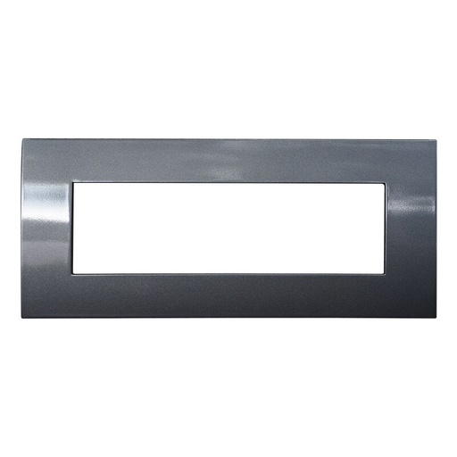 [VA83707] ETTROIT Placca Plastica Serie Venus 7P Colore Acciaio Scuro Compatibile Con Vimar Arke