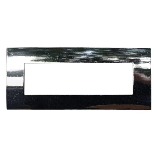 [VA83713] ETTROIT Placca Plastica Serie Venus 7P Colore Cromato Lucido Compatibile Con Vimar Arke