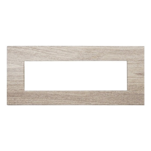 [VA83704] ETTROIT Placca Plastica Serie Venus 7P Colore Legno Chiaro Compatibile Con Vimar Arke