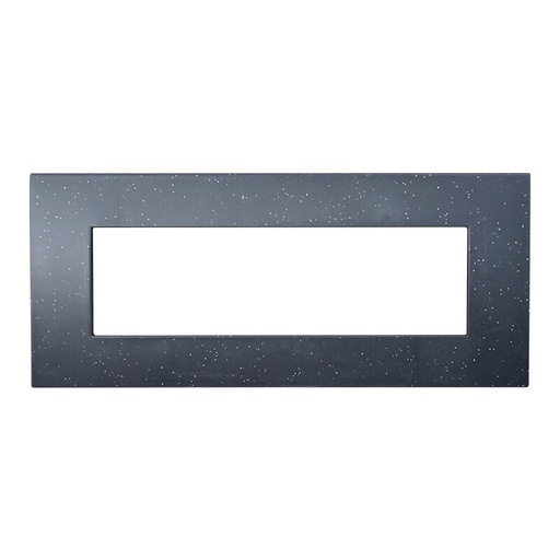 [VA83724] ETTROIT Placca Plastica Serie Venus 7P Colore Nero Brillante Compatibile Con Vimar Arke