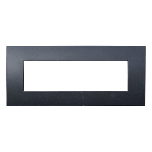 [VA83702] ETTROIT Placca Plastica Serie Venus 7P Colore Nero Compatibile Con Vimar Arke