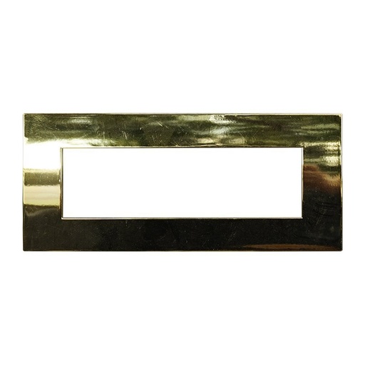 [VA83712] ETTROIT Placca Plastica Serie Venus 7P Colore Oro Lucido Compatibile Con Vimar Arke