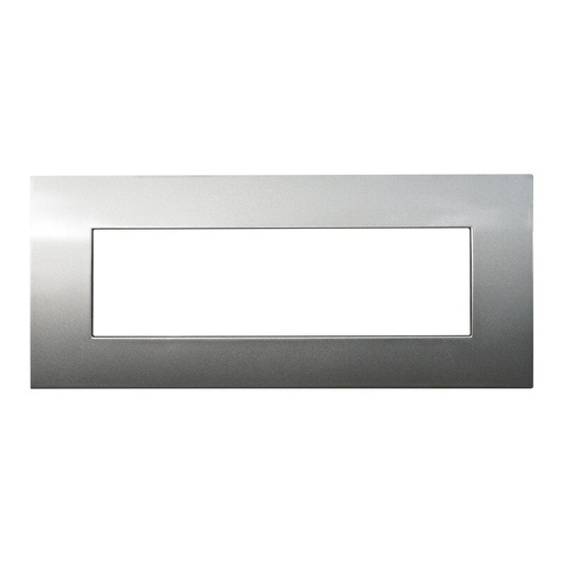 [VA83708] ETTROIT Placca Plastica Serie Venus 7P Colore Titanio Compatibile Con Vimar Arke