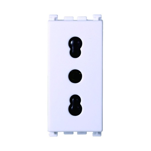 [VA2001B] ETTROIT Presa Bipasso Bivalente 2P+T 10/16A Colore Bianco Compatibile Con Vimar Arke