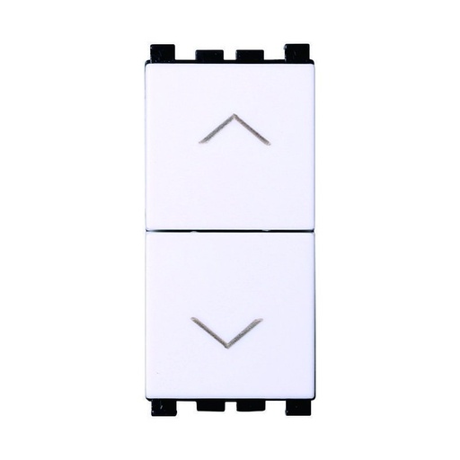 [VA1202B] ETTROIT Pulsante Interbloccato Doppio Saliscendi 1P+1P 10A Colore Bianco Compatibile Con Vimar Arke