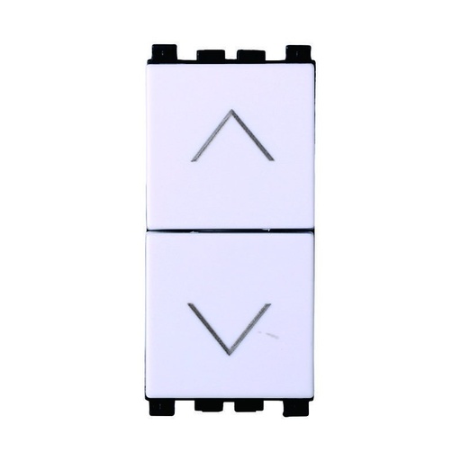 [VA1204B] ETTROIT Pulsante Saliscendi Commutatore 2P 10A Tapparelle Colore Bianco Compatibile Con Vimar Arke