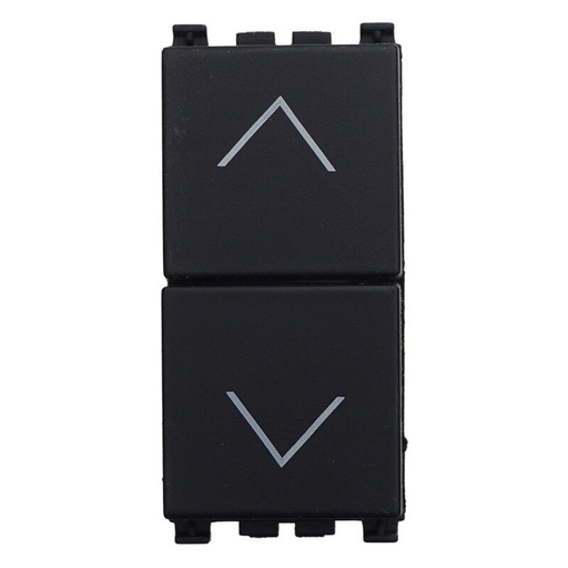 [VA1204] ETTROIT Pulsante Saliscendi Commutatore 2P 10A Tapparelle Colore Nero Compatibile Con Vimar Arke