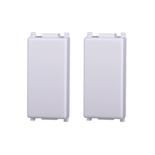 [EV0100] ETTROIT 2 Pezzi Copritasti Copriforo Falso Polo 1P Bianco Compatibile Con Vimar Plana