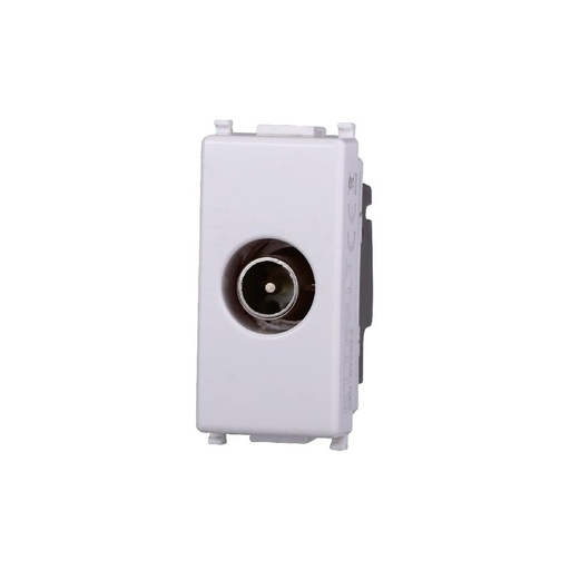 [EV2253] Connettore Presa TV Passante Maschio Colore BIANCO Compatibile Con Vimar Plana