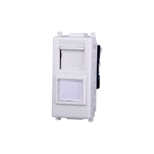 [EV2356] ETTROIT Connettore Rete Presa Dati RJ45 CAT6 Colore BIANCO Compatibile Con Vimar Plana