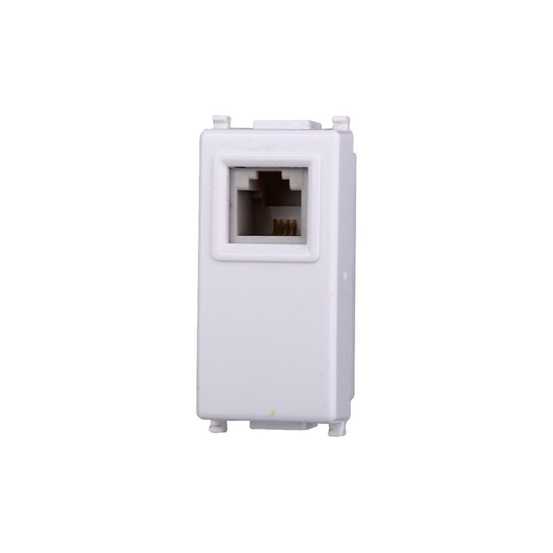 Connettore Telefonica Presa RJ11 Colore BIANCO Compatibile Con Vimar Plana