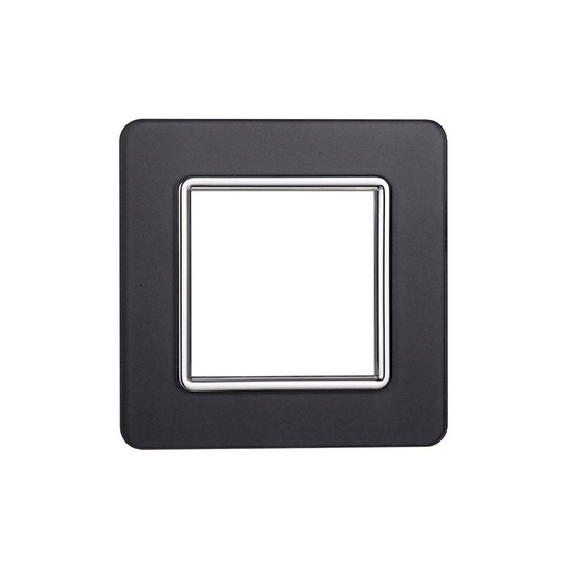 [EV84210] Placca In Vetro Serie Starlight 2P Colore Acciaio Scuro Compatibile Con Vimar Plana