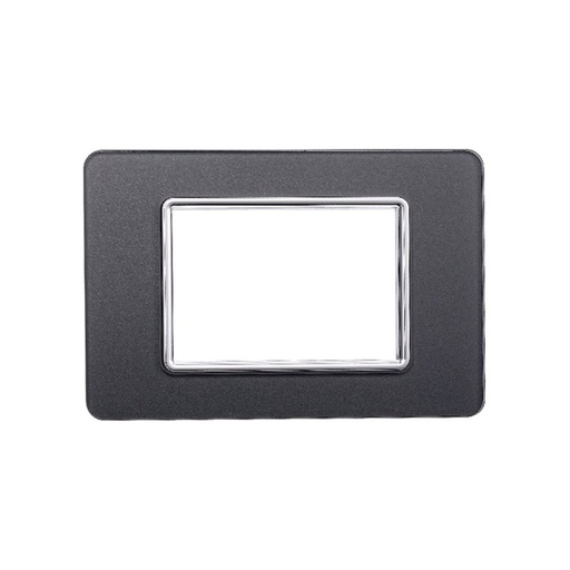 [EV84310] Placca In Vetro Serie Starlight 3P Colore Acciaio Scuro Compatibile Con Vimar Plana