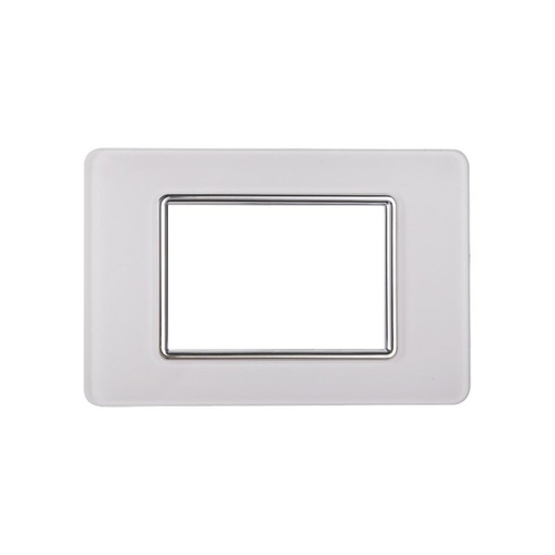 [EV84301] Placca In Vetro Serie Starlight 3P Colore Bianco Compatibile Con Vimar Plana