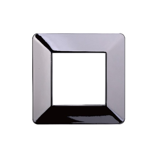 [EV83213] ETTROIT Placca Plastica Serie Starlight 2P Colore Cromato Lucido Compatibile Con Vimar Plana