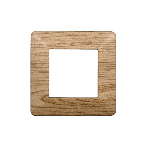 [EV83205] ETTROIT Placca Plastica Serie Starlight 2P Colore Legno Scuro Compatibile Con Vimar Plana