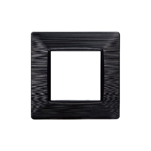 [EV85214] ETTROIT Placca Plastica Serie Starlight 2P Colore Nero Satinato Compatibile Con Vimar Plana